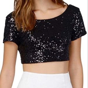 Express Sequin Crop Top